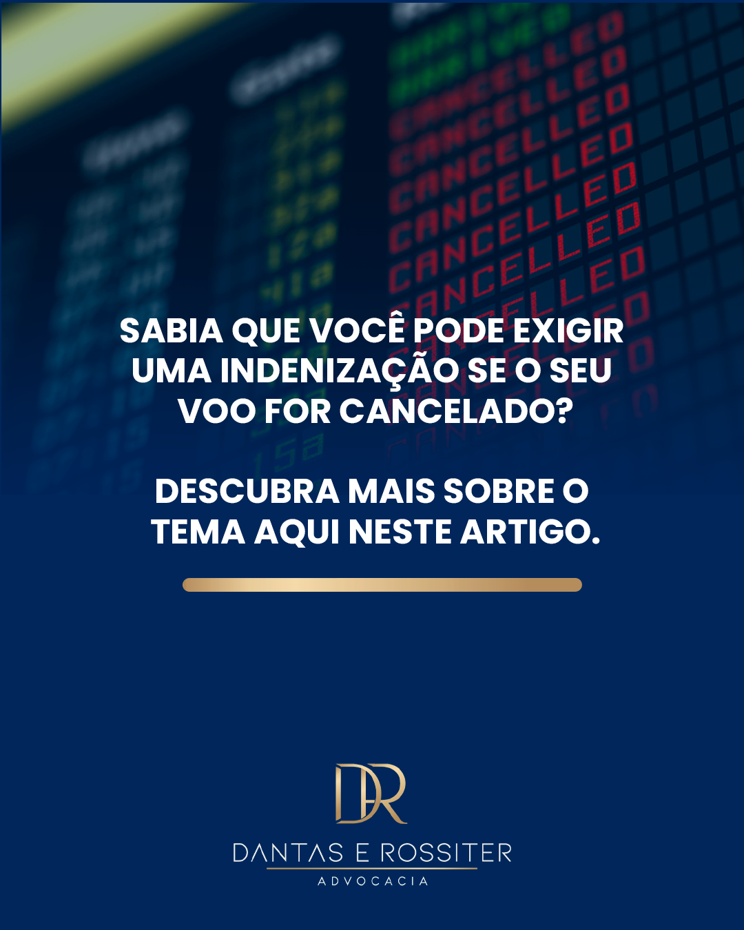 SABIA QUE VOCÊ PODE EXIGIR UMA INDENIZAÇÃO SE O SEU VOO FOR CANCELADO?